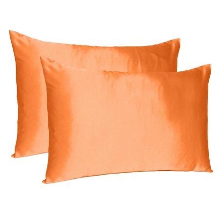 GFANCY FIXTURES 20 x 26 in. Orange Dreamy Silky Satin Standard Size Pillowcases GF2627905